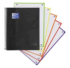 Notebook Oxford Europeanbook 5 A4+ 120 fulls 5x5 negre