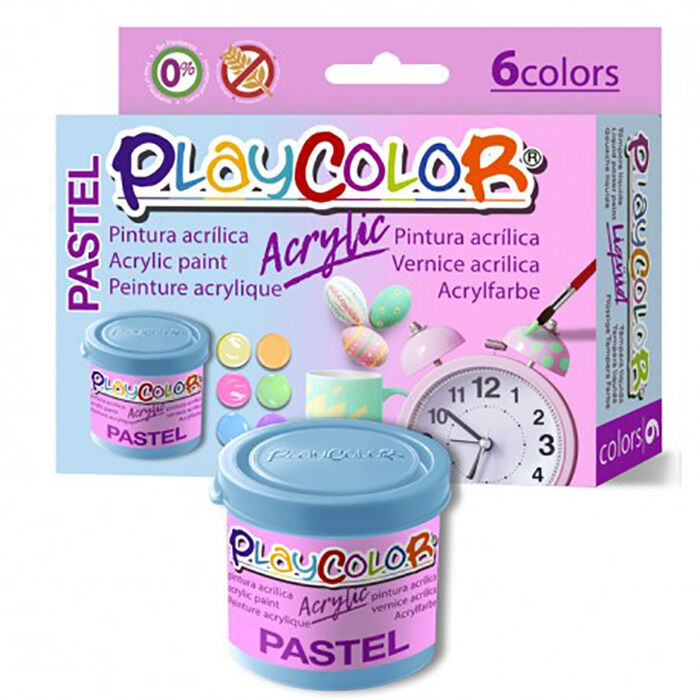 Pintura acr&iacute;lica Playcolor Pastel 40ml 6 colores