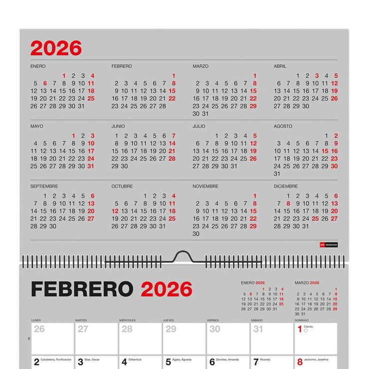 Calendari Miquelrius paret Escriure 21x15 2026 castellà Basic