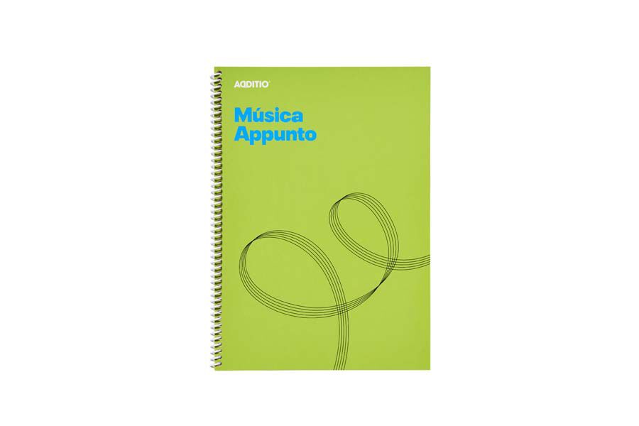 Libreta de m&uacute;sica Additio Appunto 12 pentagramas A4