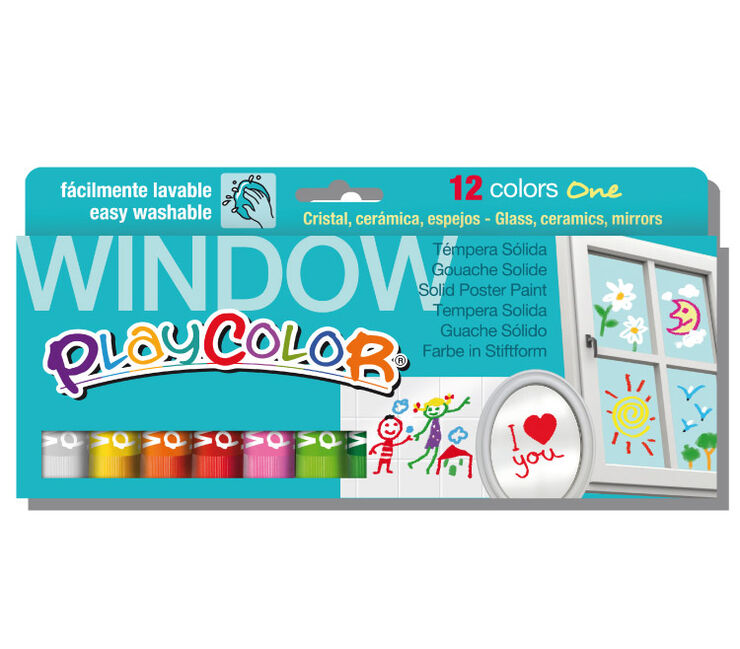 Témpera sólida Playcolor Window, 12 barras