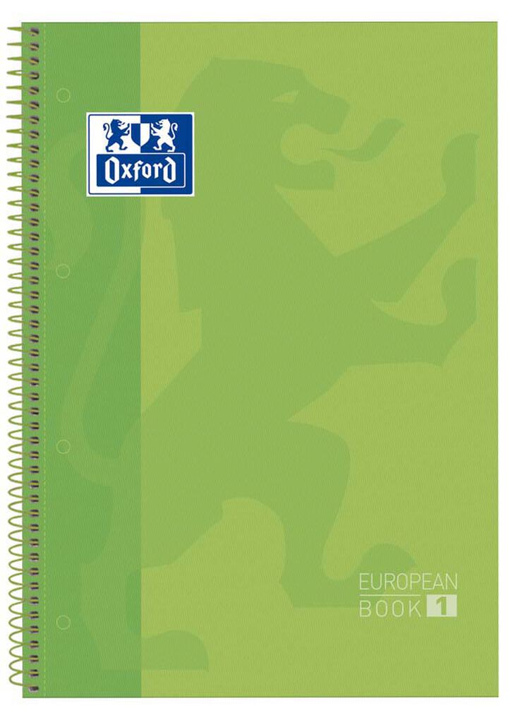 Notebook Oxford EuropeanBook 1 A4 80 hojas 5x5 verde manzana