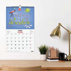 Calendario pared Finocam espiral 25x40 2026 Frases inspiradoras castellano