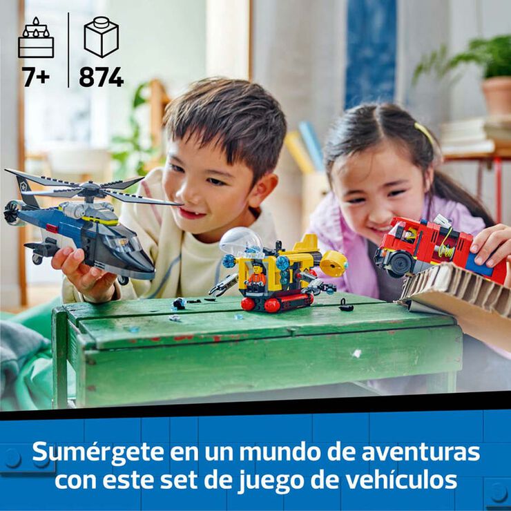 LEGO® LEGO City Remix: Helicóptero, Camión de Bomberos y Submarino 60462