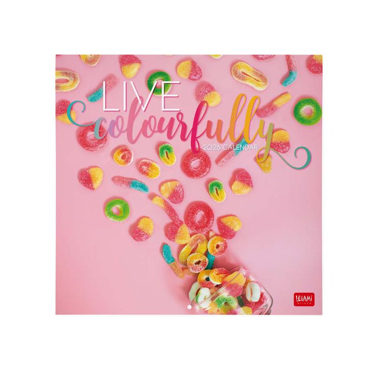 Calendario pared Legami 30x29cm 2026 Live Colourf