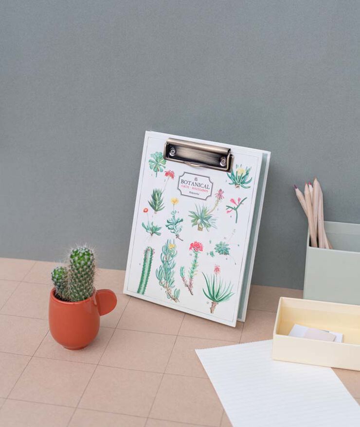 Carpeta A5 Con Pinza Kokonote Botanical Cacti