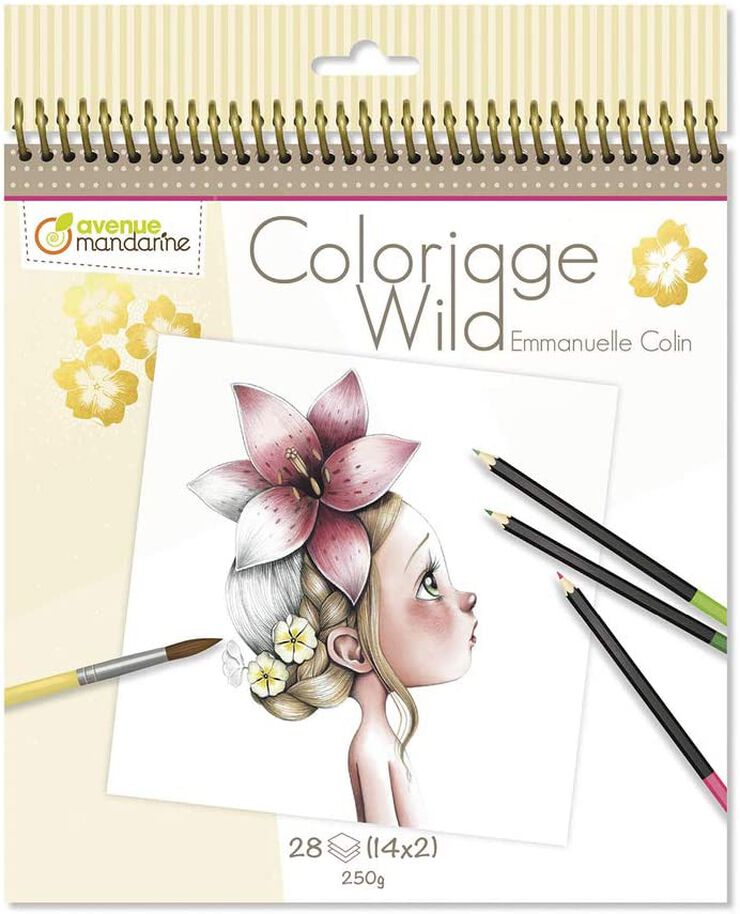 Cuaderno para colorear Avenue Mandarine Wild