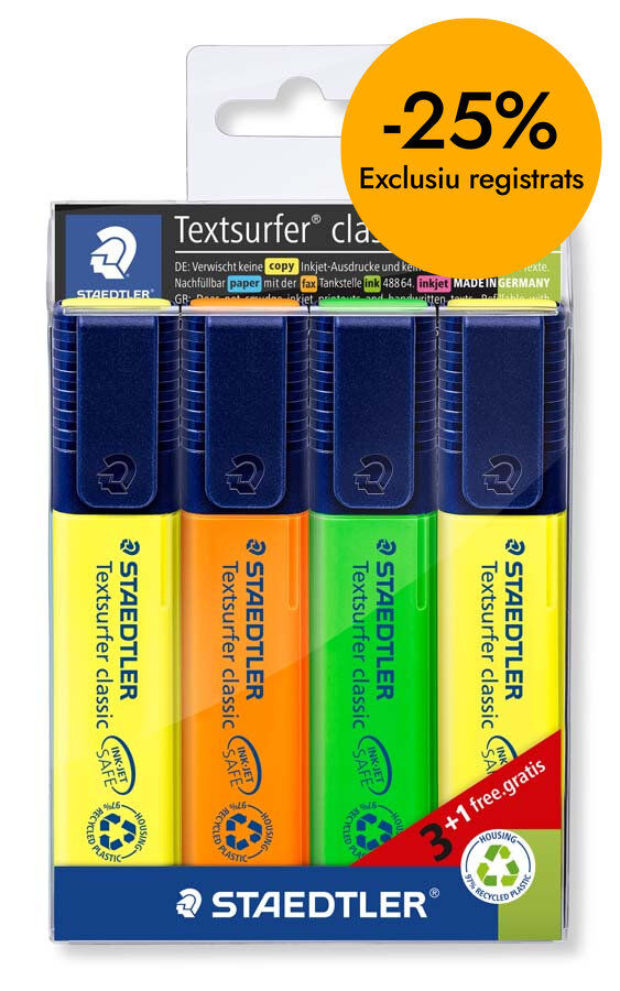 Marcadores fluorescente Staedtler 4 colores