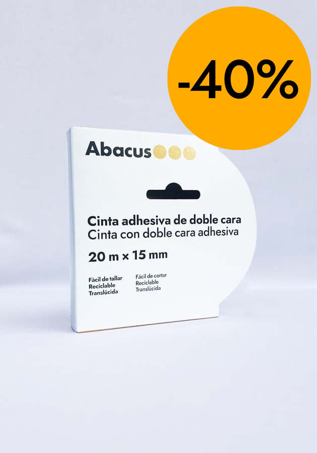 Cinta adhesiva doble cara tis&uacute; Abacus 15mmx20m