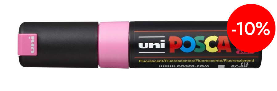 Rotulador Posca PC-8K 8mm rosa fluorescente