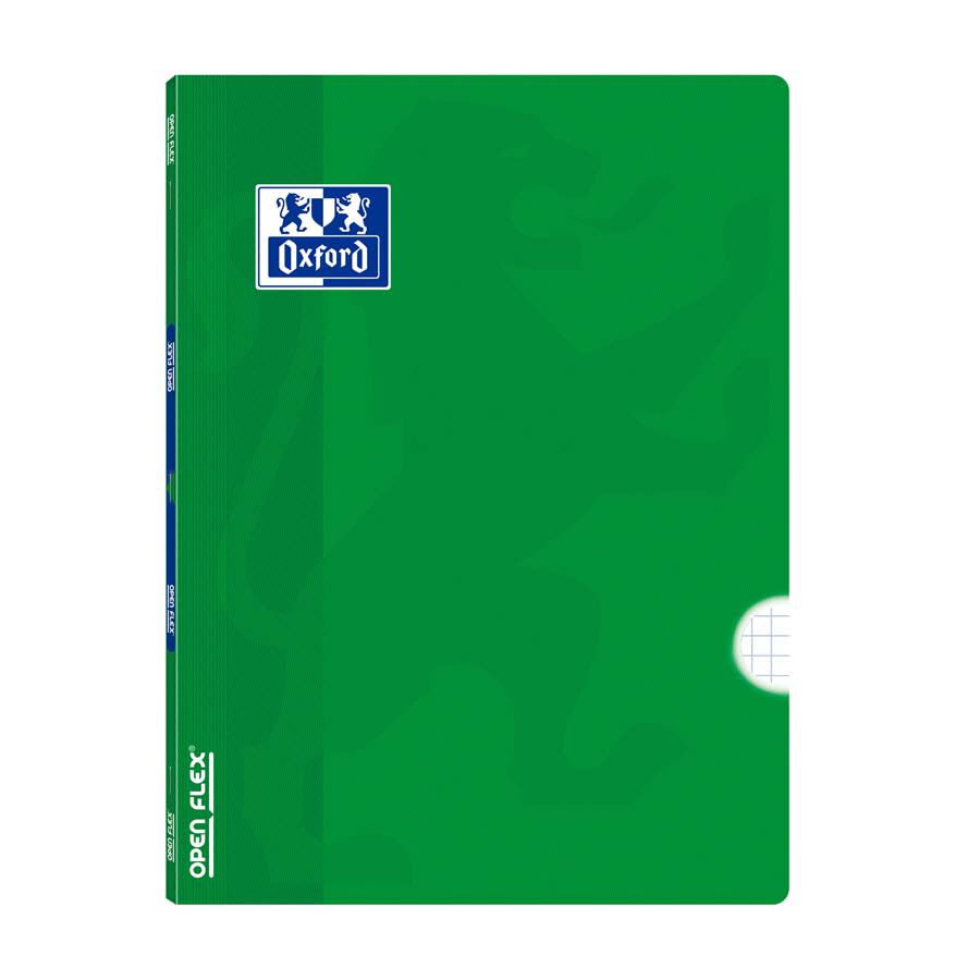 Libreta grapada A4 48 hojas 4x4 margen Oxford Openflex verde