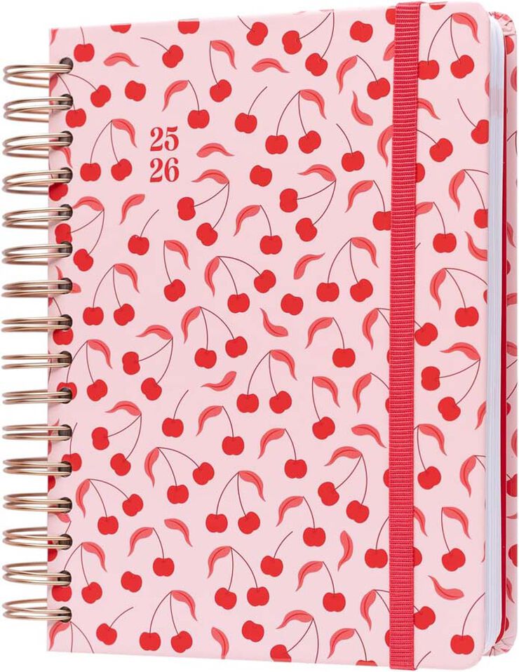 Agenda escolar Kokonote dia/pàg anglès 2025-26 Cherry Dreams