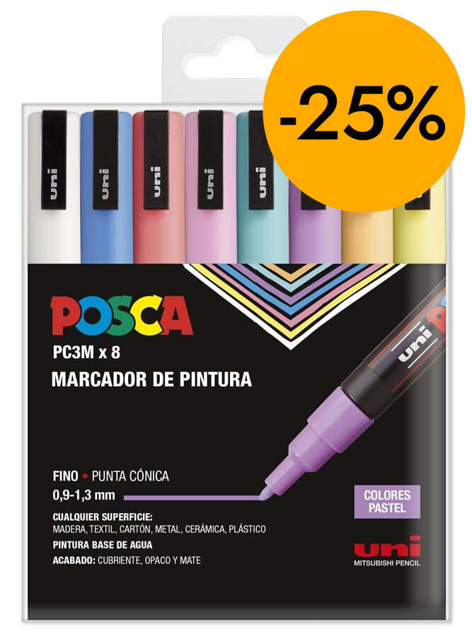 Retoladors Posca PC-3M 0,9-1,3mm pastel 8 colors
