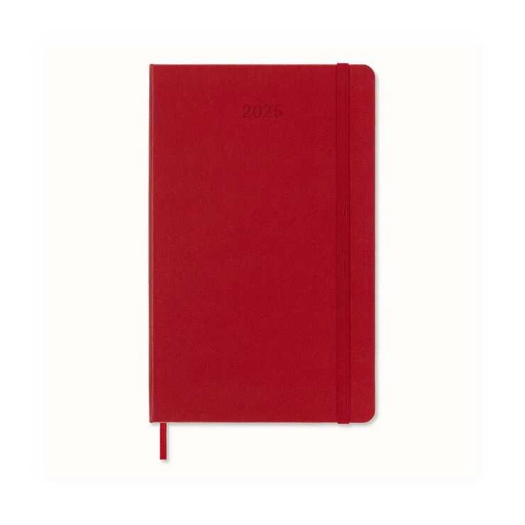 Agenda Moleskine 12m día/pág 2025 L rojo