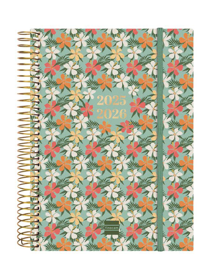 Agenda Finocam espiral 18 meses E10 2d&iacute;a/p&aacute;g mult 2025-26 daisy