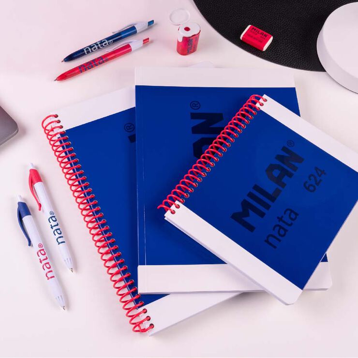 Libreta A4 48 hojas raya Milan Nata 624 azul