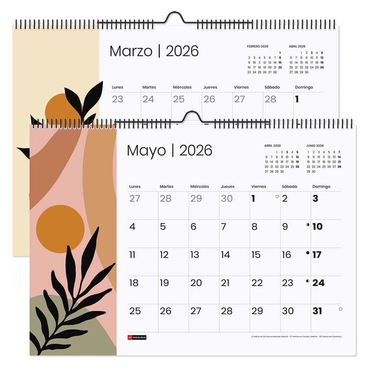 Calendari Miquelrius paret A3 2026 castellà Abstract