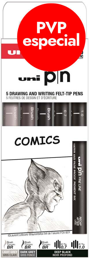 Rotuladores calibrados Uni Pin Comics 5 piezas
