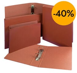 Carpeta cart&oacute;n 4 anillas Folio Soldaplastic marr&oacute;n