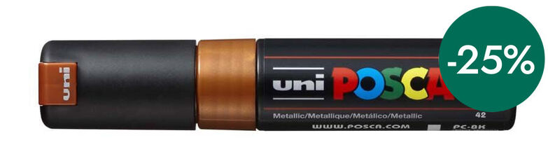 Rotulador Posca PC-8K 8mm bronce metal