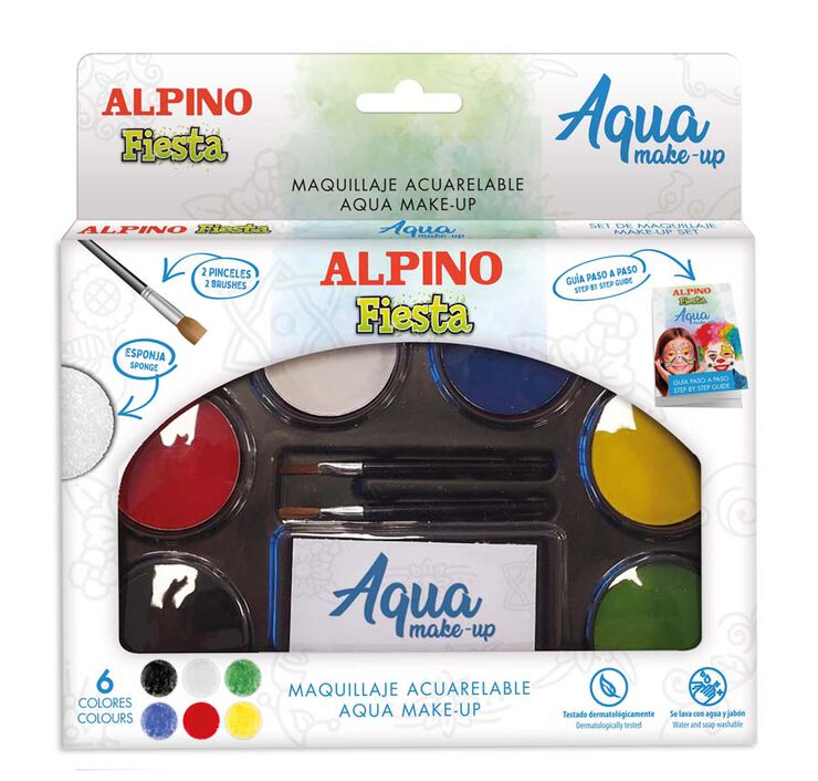 Maquillaje aquarelable Alpino Fiesta 6 colores