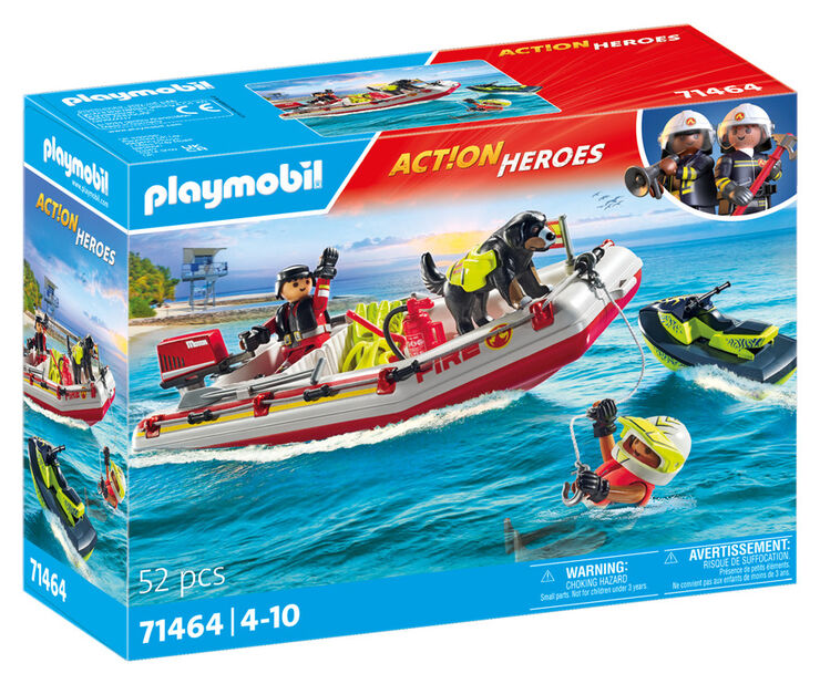 Playmobil City Bote Bomberos con Moto 71464