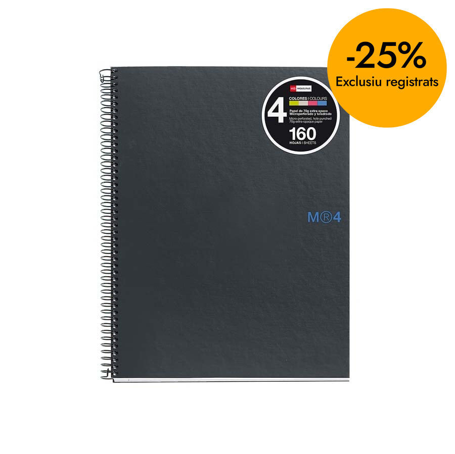 Notebook A4 Miquelrius Grafit 5x5 160 hojas