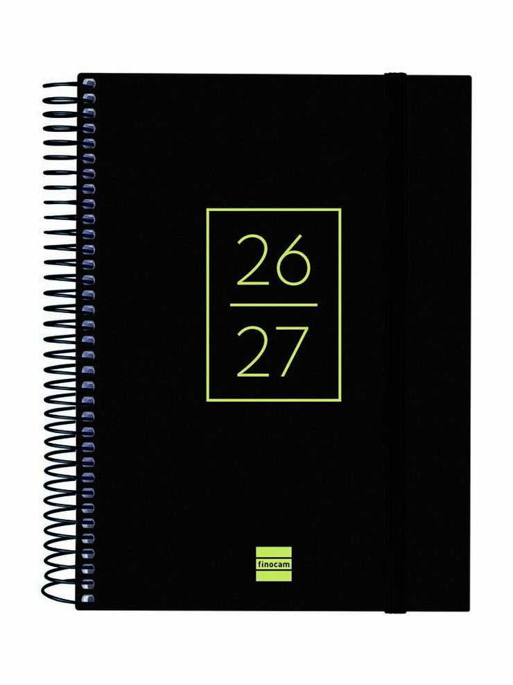 Agenda Escolar Finocam Secundaria 1/4 D&iacute;a/P&aacute;gina Catal&aacute;n 2026-27 Negro