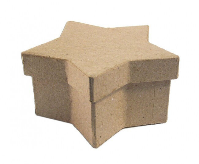 Cajita papel mach&eacute; D&eacute;copatch estrella 15x12,5x7cm