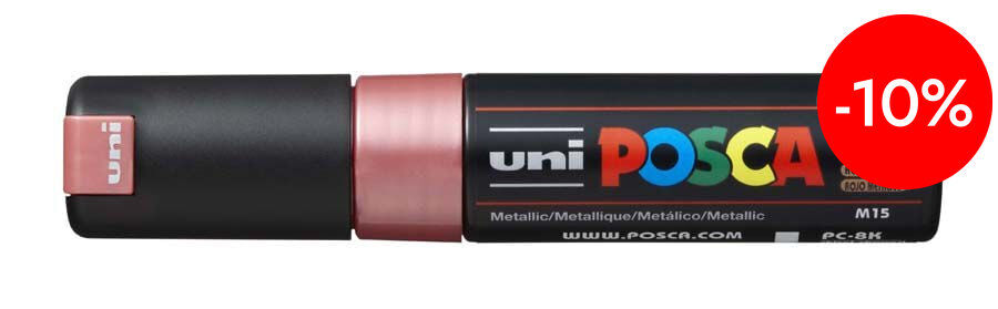 Rotulador Posca PC-8K 8mm rojo metal