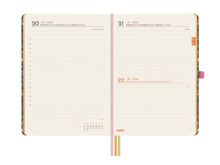Agenda Finocam Design M4 día/pág cat 2026 Flora