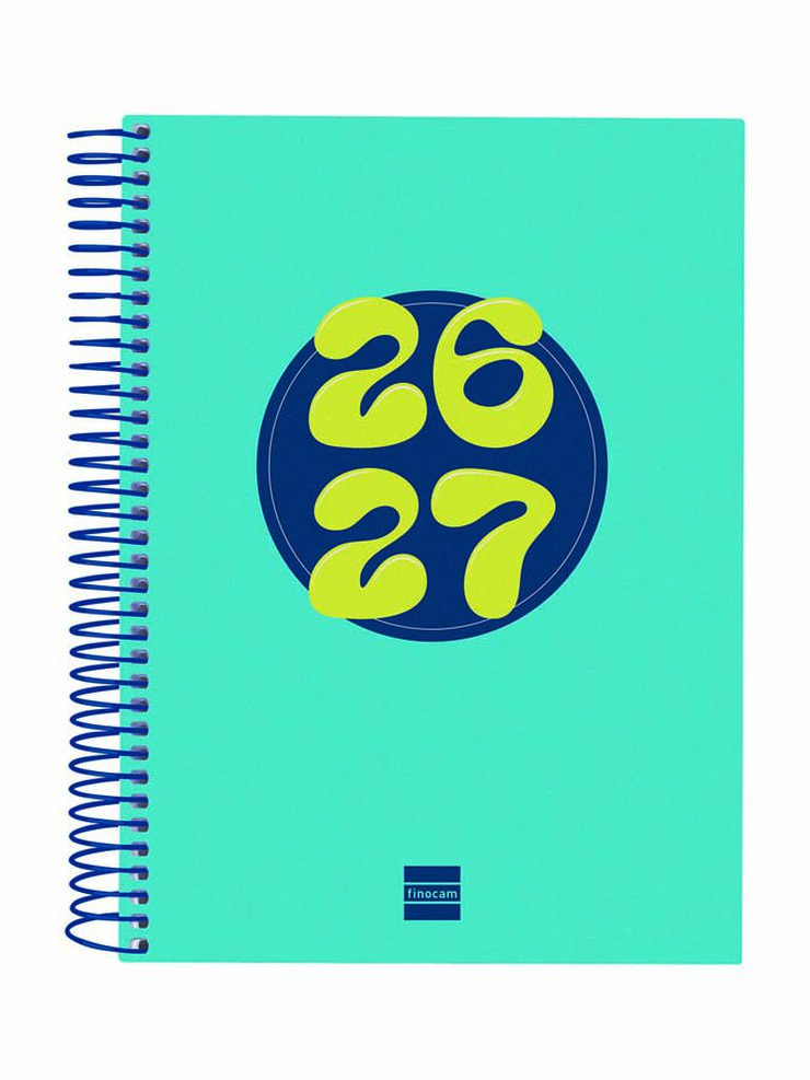 Agenda Escolar Finocam Cool 1/4 D&iacute;a/P&aacute;gina Catal&aacute;n 2026-27 Azul
