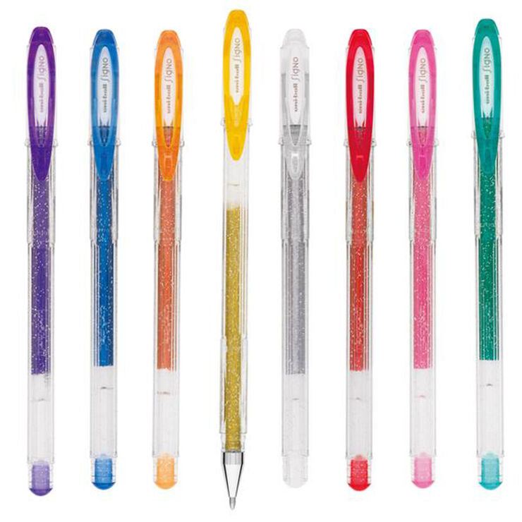 Retoladors Uni-ball UM-120 purpurina 8 colors