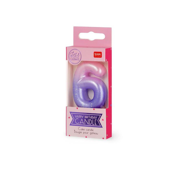 Vela Legami rosa/lila nº6