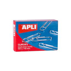 Clips niquelados Apli No.3 100u