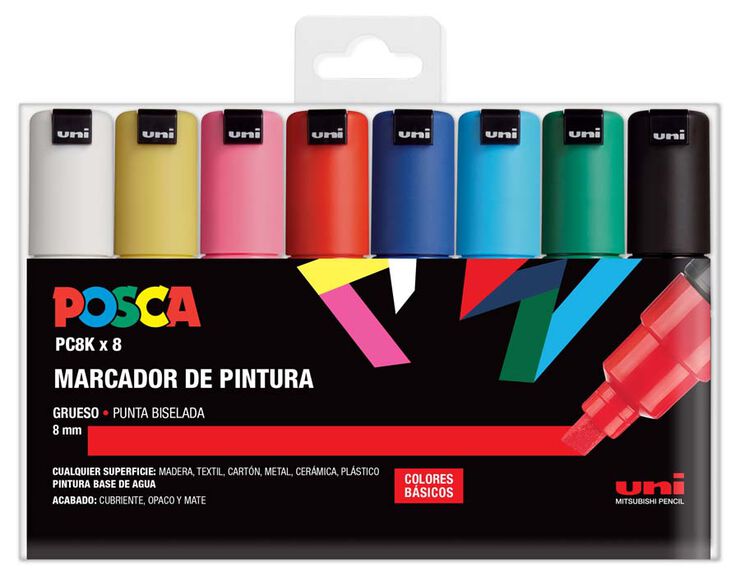 Rotuladores Posca PC-8K basic 8 colores
