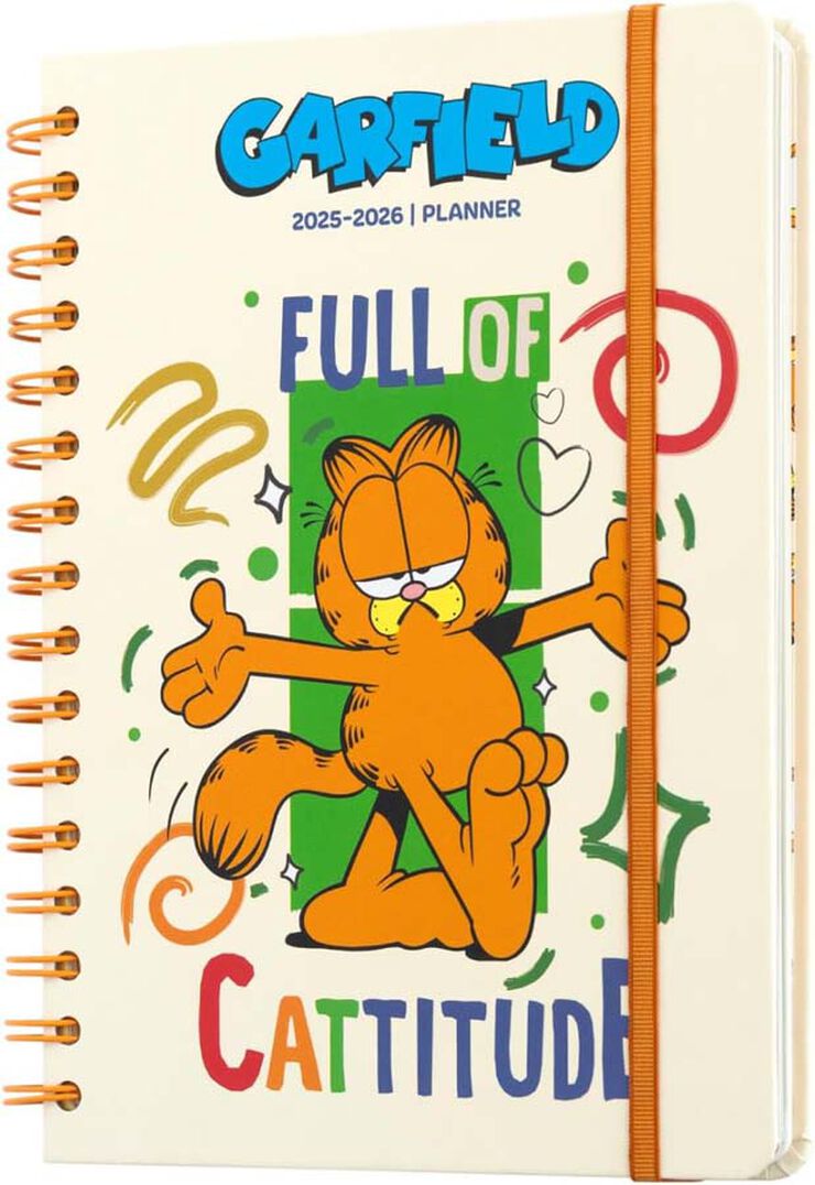 Agenda escolar Erik A5 sem/vista multilingüe 2025-26 Garfield