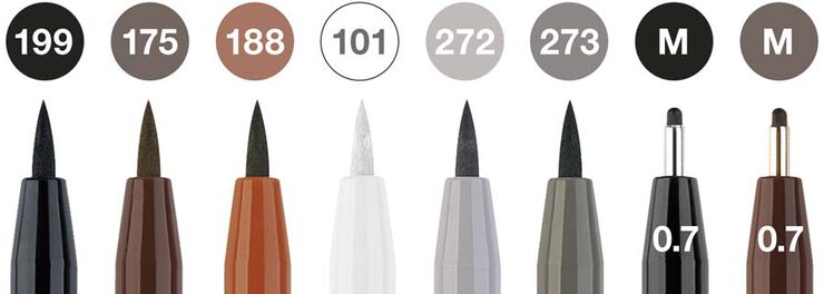 Pitt Artist Pen Faber Classic 8 colors
