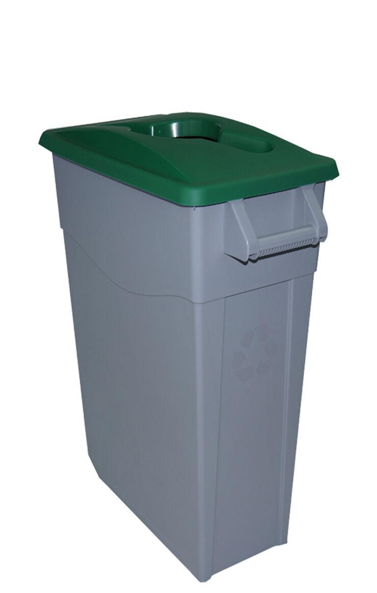 Contenedor Denox Reciclo 65L - Tapa abierta verde