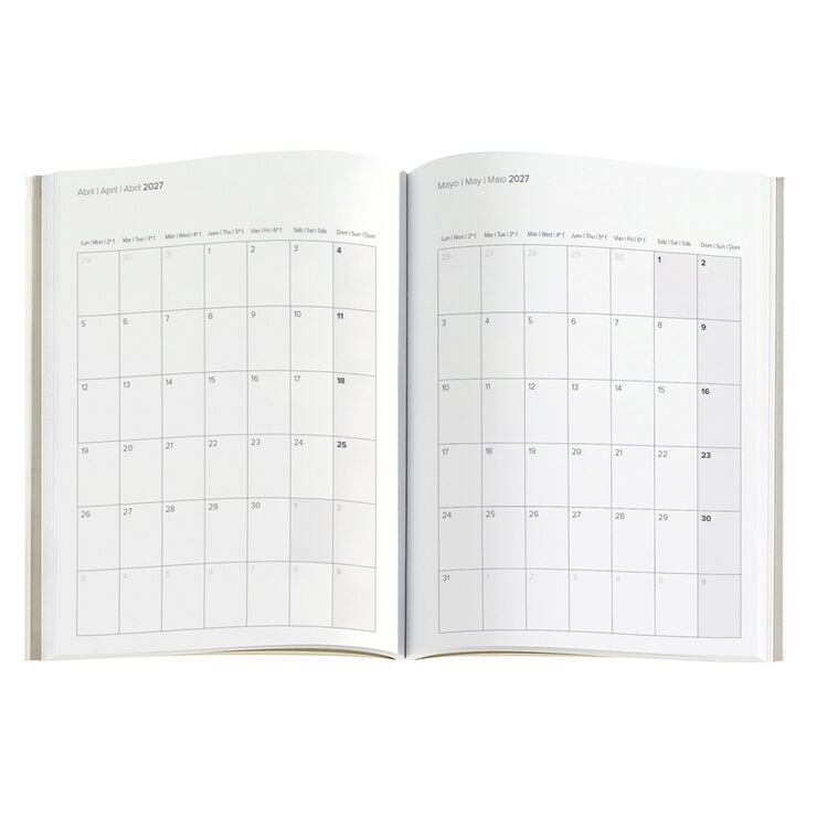 Agenda Miquelrius Journal D&iacute;a P&aacute;gina Multiling&uuml;e Luxor 2027 Rojo