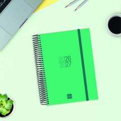Agenda Escolar Finocam Esp.E10 D&iacute;a/P&aacute;gina Catal&aacute;n 2026-27 Verde