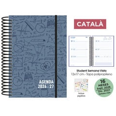 Agenda Paperblanks 16 Meses Espiral Semana/Vista Catal&aacute;n 2026-2027 Maths Plomo