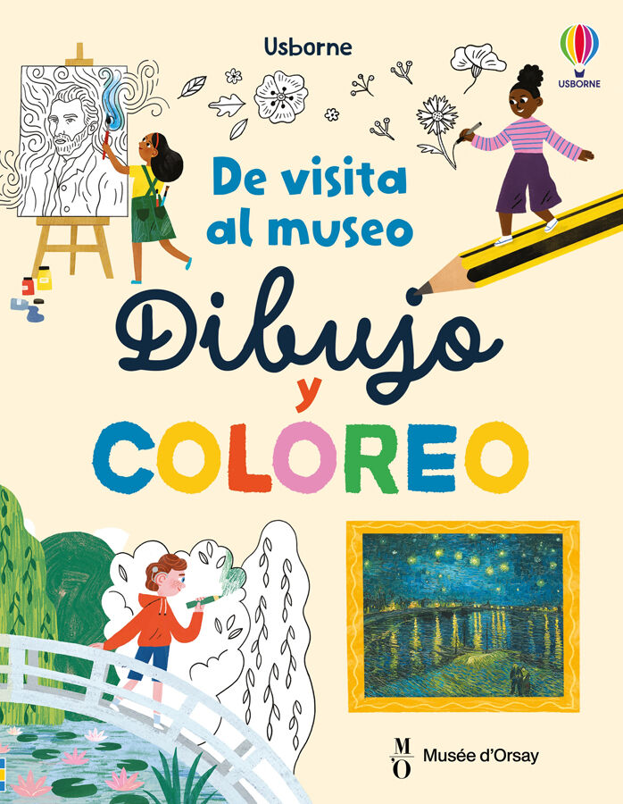 De visita al museo - Dibujo y coloreo