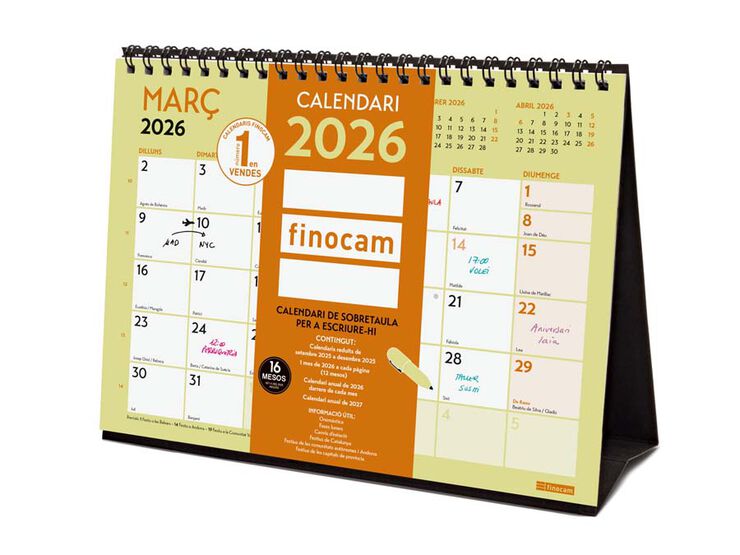 Calendario sobremesa Finocam Escribir Grafik S 2026 catalán