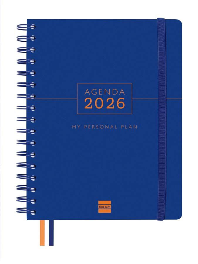 Agenda Finocam 16 meses Tempus 1/4 sem/vista vertical cas 2025-26 azul