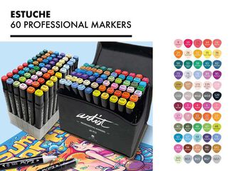 Estuche 60 Rotuladores alcohol Roymart Artist