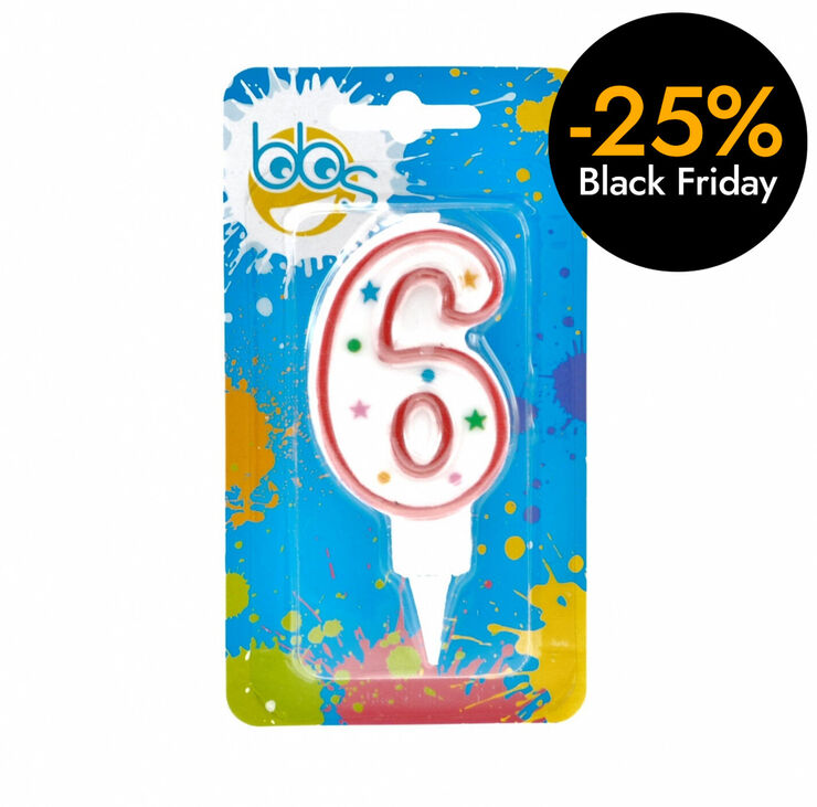 Vela Aniversario nº6 Macadamia BS