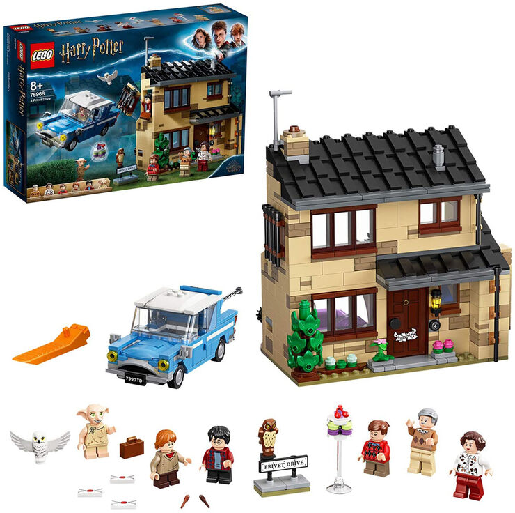 LEGO® Harry Potter Número 4 de Privet Drive Set amb Ford Anglia, Figura de Dobby i Família Dursley 75968