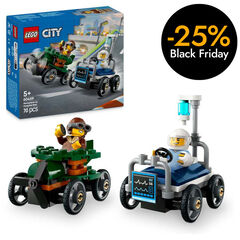 LEGO® LEGO City Pack de Cotxes de Carreres: Avió vs. Llit d’Hospital 60459