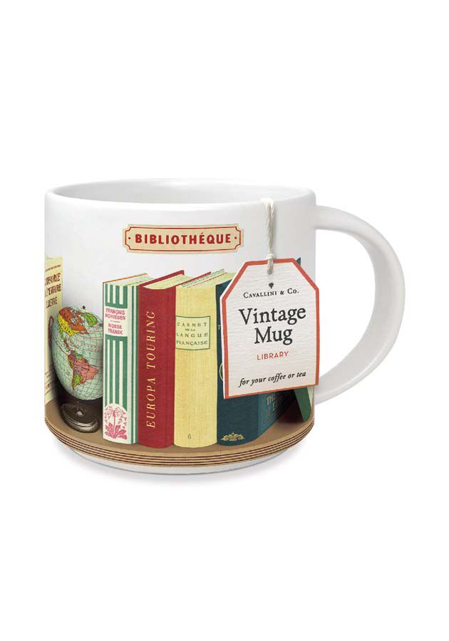 Taza Cavallini Library Books